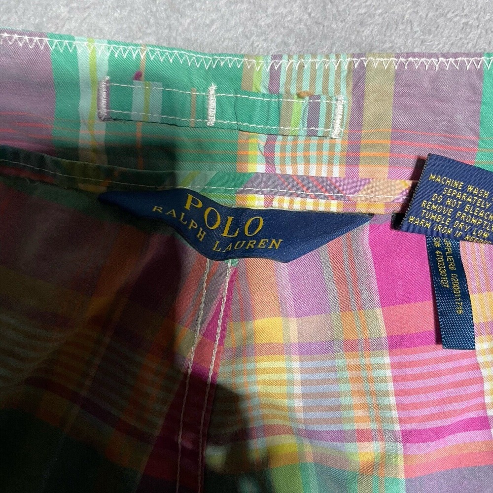Polo Ralph Lauren Swim Trunks Mens 32 Board Shorts Plaid Colorful Beach‎ Surf - Picture 5 of 8